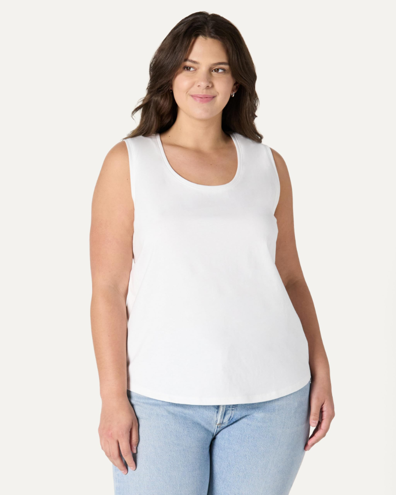 Verity Women's Cotton Tank Top – Sleeveless Scoop Neck Vest
