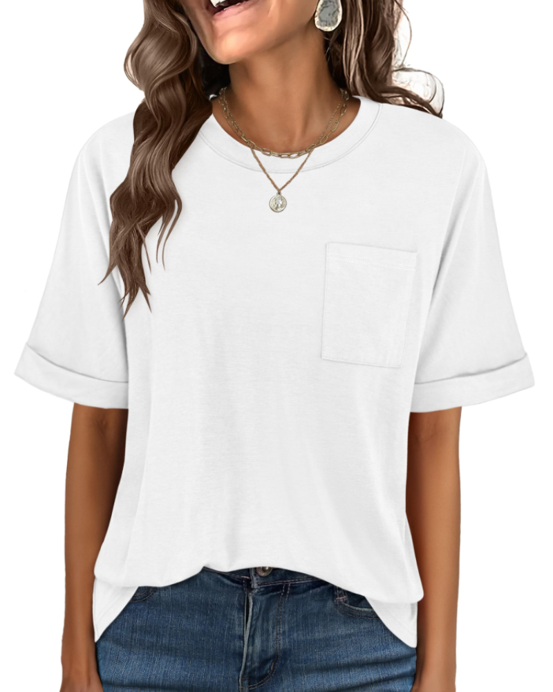 Imogen Women's Oversized T-Shirt – Crew Neck Short Sleeve Casual Summer Top
