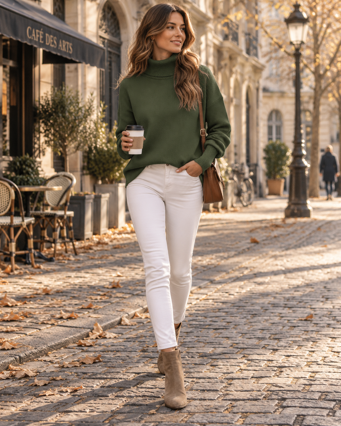 Annabelle Women's Turtleneck Jumper – Oversized Fuzzy Knit High-Low Hem Sweater