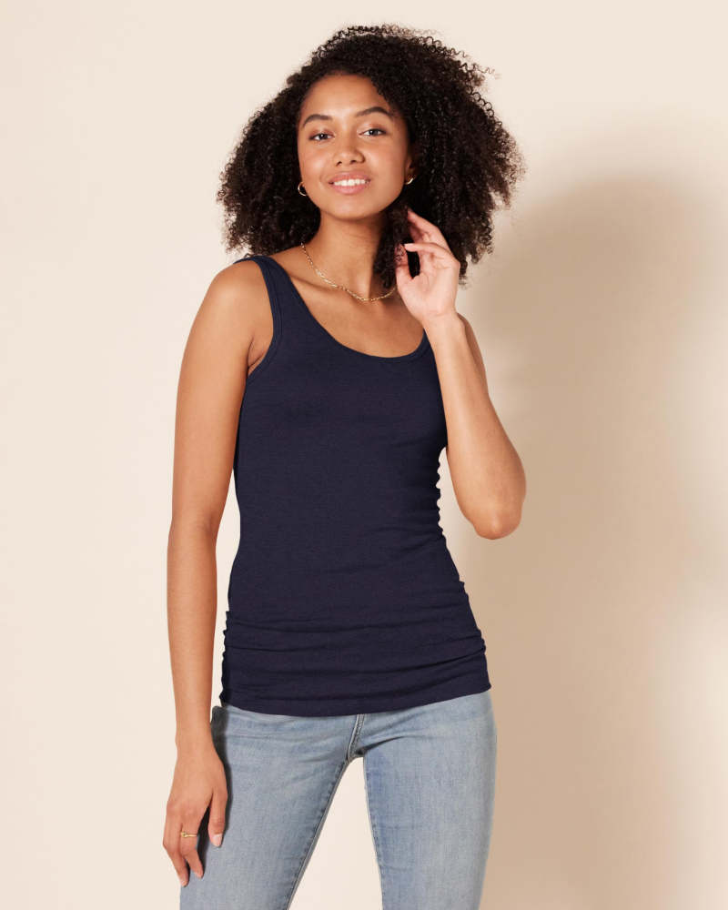Irene Women's Cotton Modal Rib Tank Top – Sleeveless Scoop Neck Fitted Vest