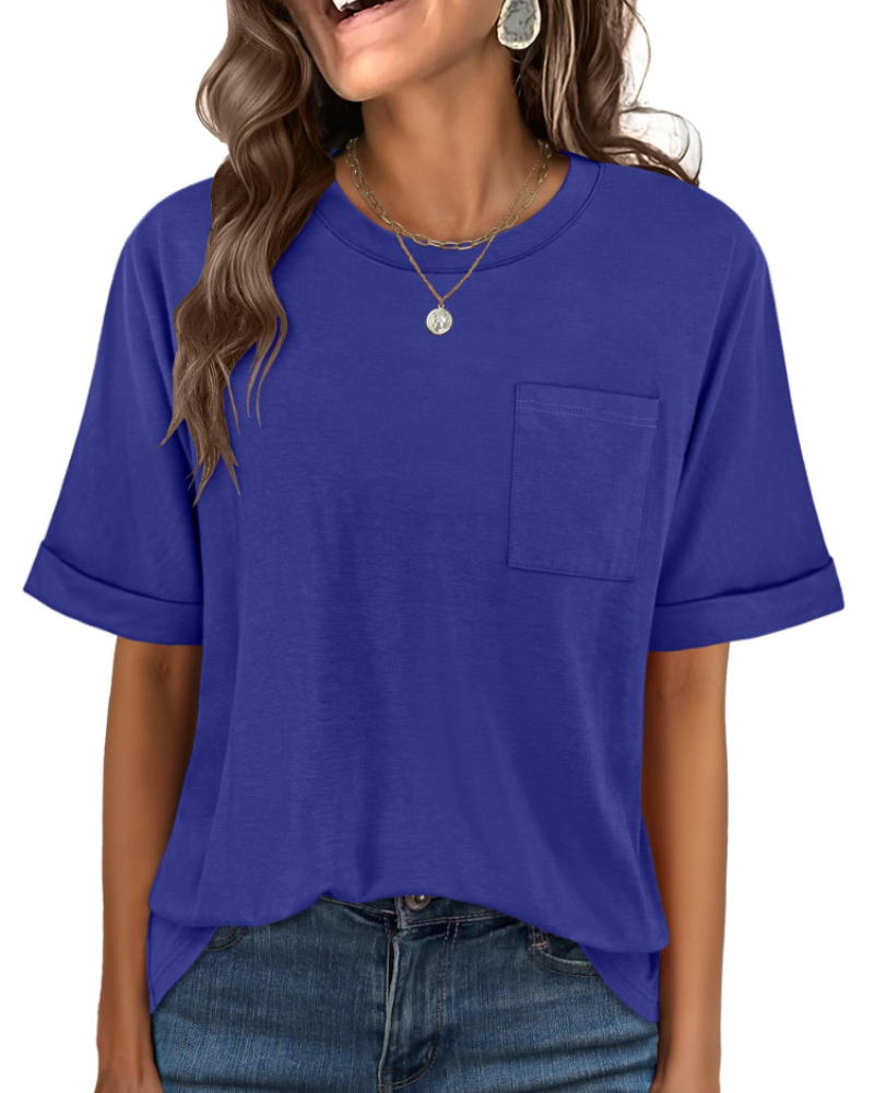 Imogen Women's Oversized T-Shirt – Crew Neck Short Sleeve Casual Summer Top