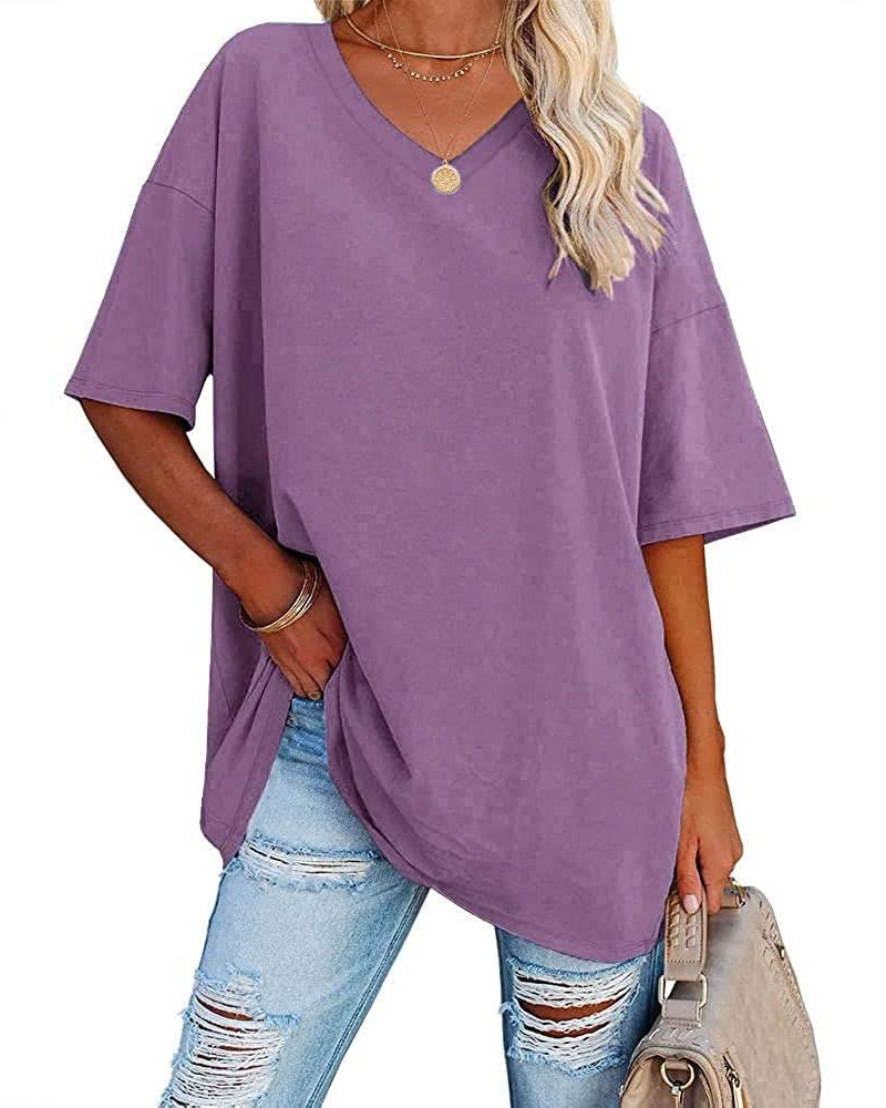 Wren Women's Oversized V Neck T-Shirt – Half Sleeve Casual Baseball Style Top