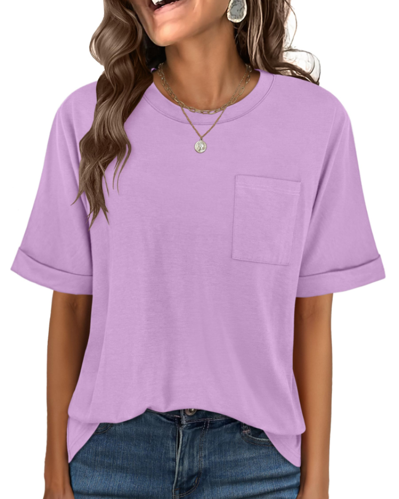 Imogen Women's Oversized T-Shirt – Crew Neck Short Sleeve Casual Summer Top