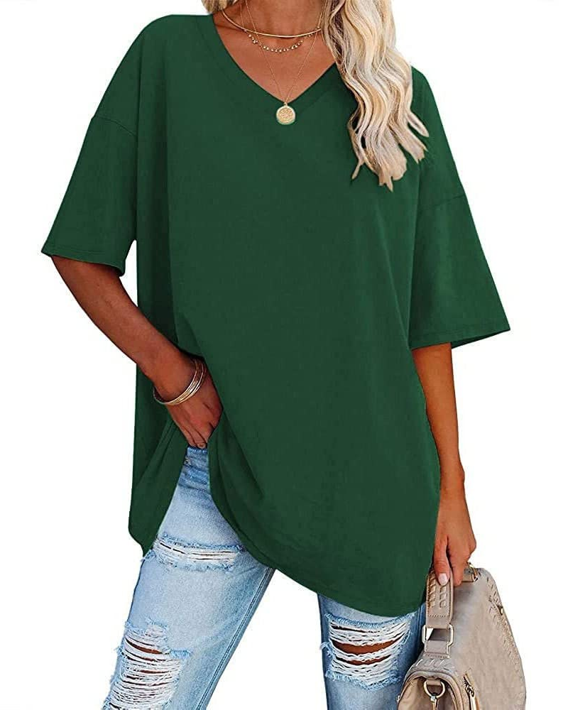 Wren Women's Oversized V Neck T-Shirt – Half Sleeve Casual Baseball Style Top