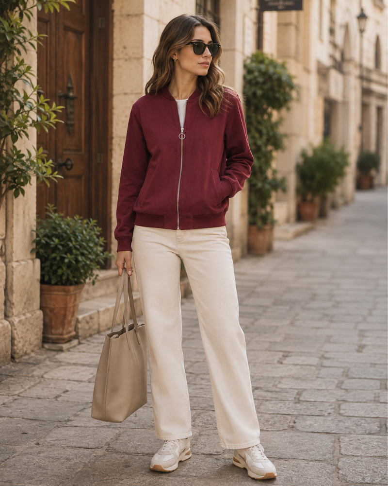 Scarlett Women's Jacket – Regular Fit Long Sleeve Zip Casual Jacket