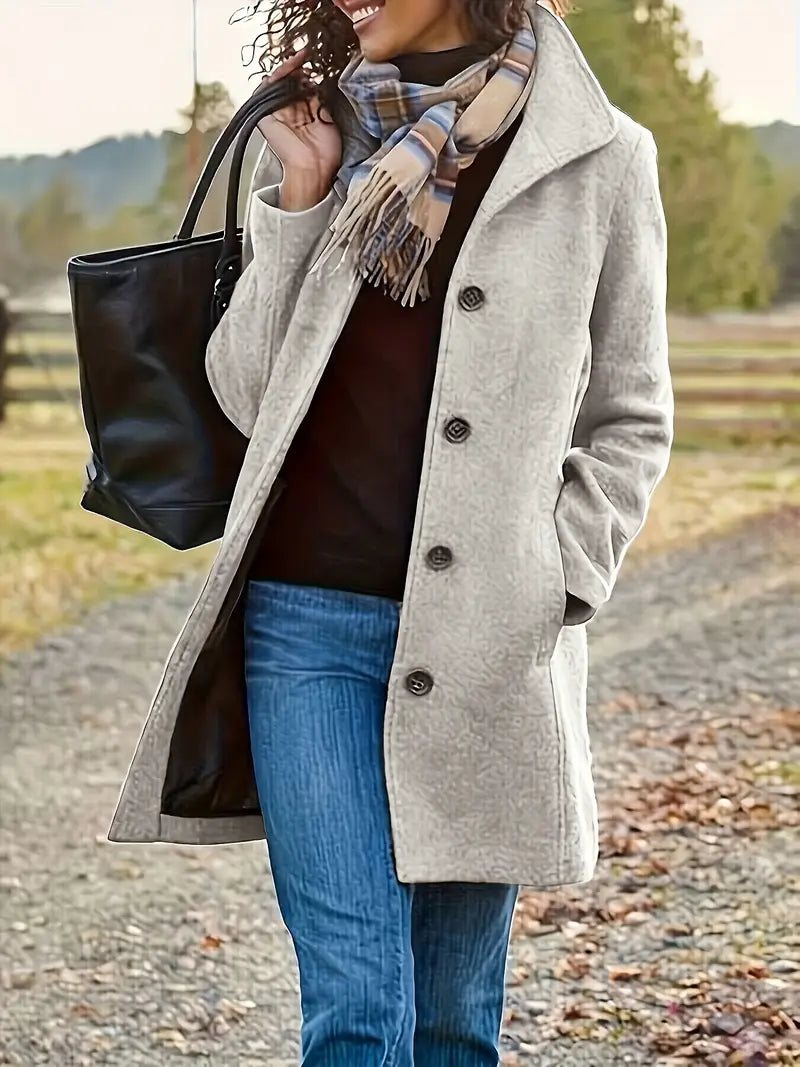 Naomi Women's Winter Coat – Warm Tailored Elegant Longline Overcoat