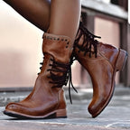Amelia Women's Leather Ankle Boots – Genuine Leather Smart Casual Zip Boots