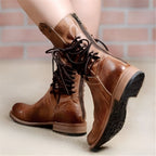 Amelia Women's Leather Ankle Boots – Genuine Leather Smart Casual Zip Boots