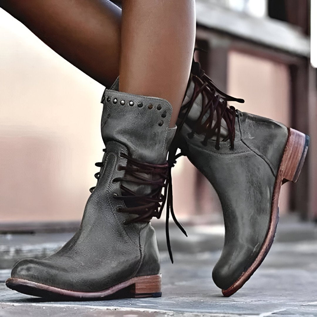 Amelia Women's Leather Ankle Boots – Genuine Leather Smart Casual Zip Boots