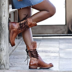 Amelia Women's Leather Ankle Boots – Genuine Leather Smart Casual Zip Boots