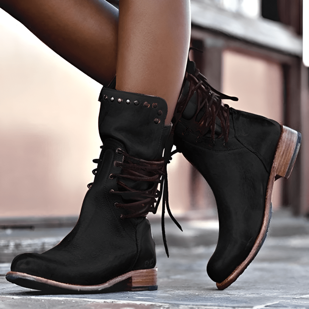 Amelia Women's Leather Ankle Boots – Genuine Leather Smart Casual Zip Boots