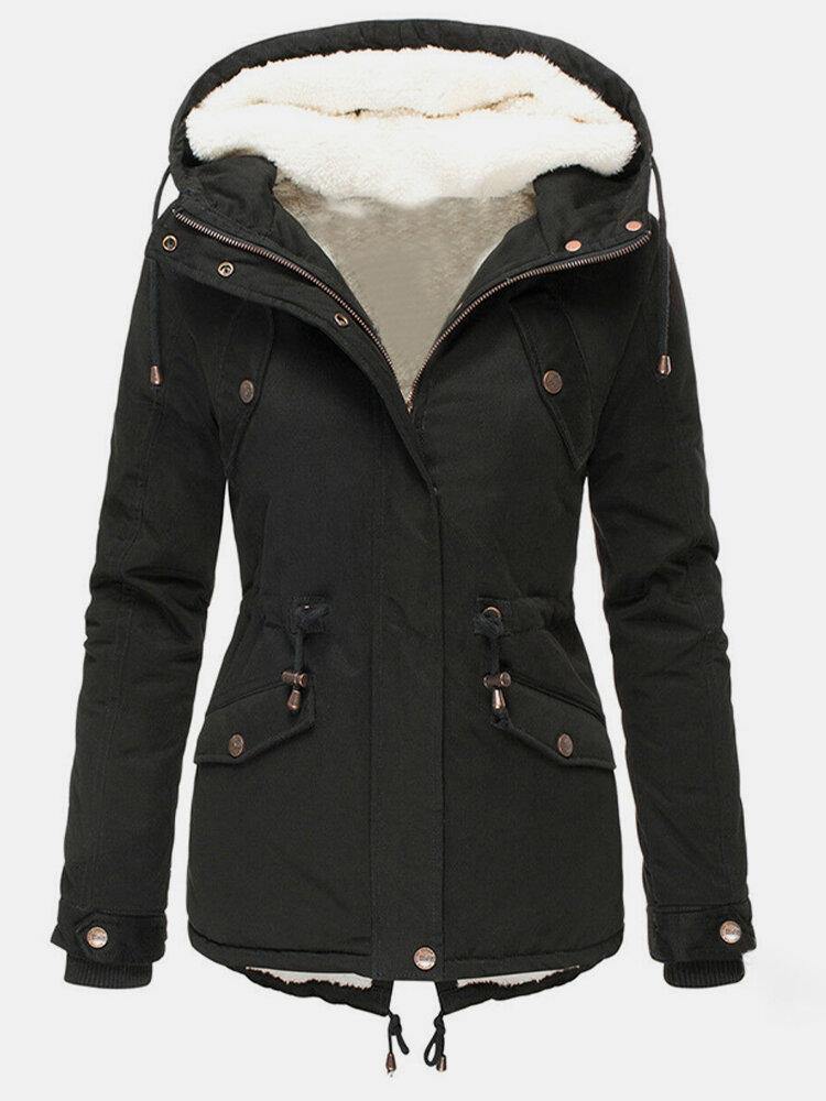 Zelda Women's Long Winter Jacket – Waterproof Hood, Warm Lining & Zip Fastening