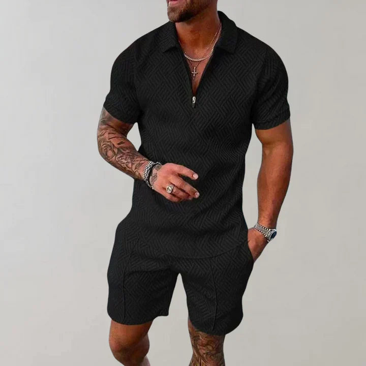 James Men's Summer Set – Cotton Linen Shirt & Shorts Casual Holiday Outfit