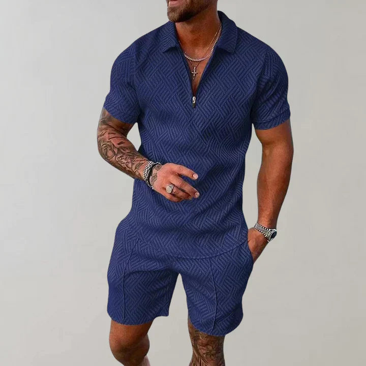 James Men's Summer Set – Cotton Linen Shirt & Shorts Casual Holiday Outfit