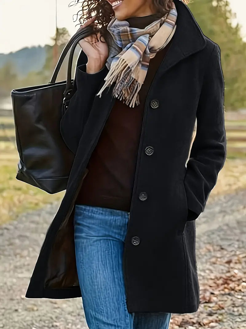 Naomi Women's Winter Coat – Warm Tailored Elegant Longline Overcoat