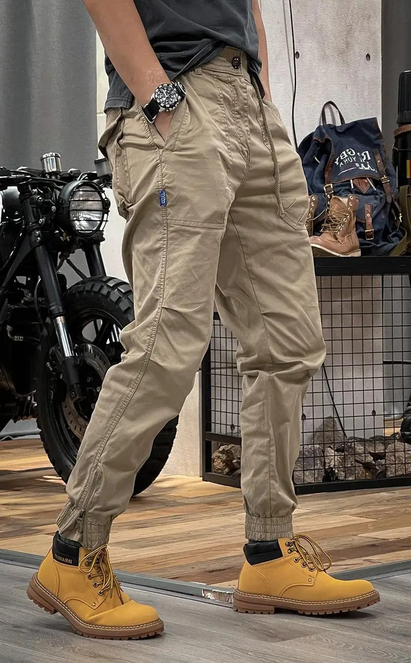 Callum Men's Stretch Cargo Trousers – Spandex Flex Fit with Utility Pockets