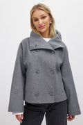 Helena Women's Pea Coat – Double Breasted Short Smart Winter Coat