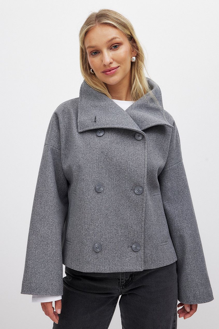 Helena Women's Pea Coat – Double Breasted Short Smart Winter Coat
