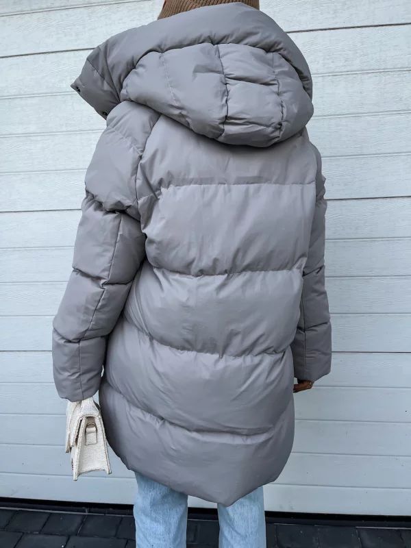 Delilah Women's Winter Coat – Hooded Long Zip Up Insulated Smart Casual Overcoat