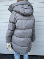 Delilah Women's Winter Coat – Hooded Long Zip Up Insulated Smart Casual Overcoat