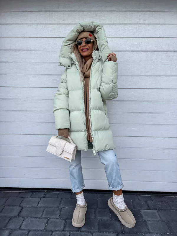 Delilah Women's Winter Coat – Hooded Long Zip Up Insulated Smart Casual Overcoat