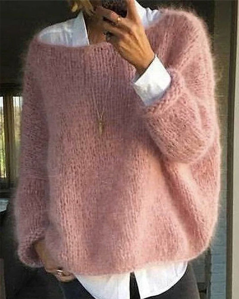 Florence Women's Knit Jumper – Soft Crew Neck Everyday Casual Sweater