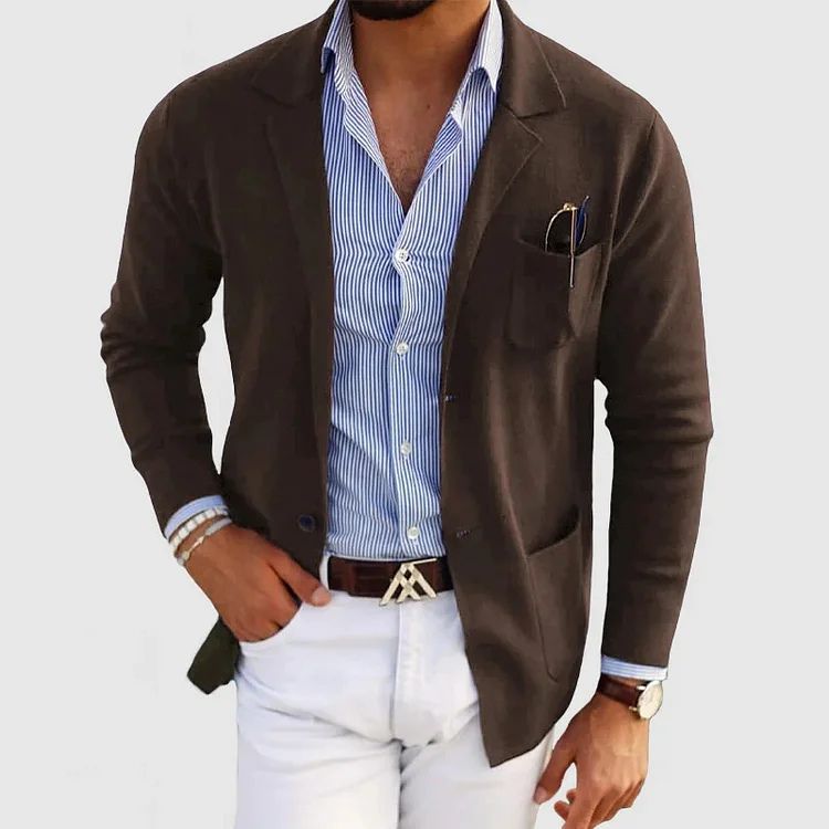 Nathaniel Men's Wool Blazer – Classic Smart Casual Tailored Suit Jacket