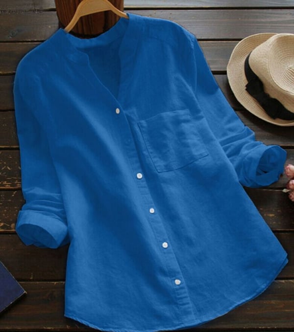 Eliza Women's Linen Cotton Shirt – Relaxed Fit Casual Button Up Blouse