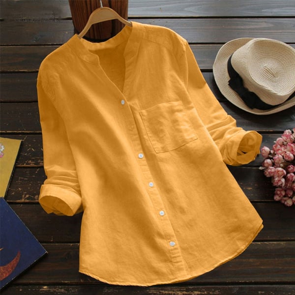 Eliza Women's Linen Cotton Shirt – Relaxed Fit Casual Button Up Blouse