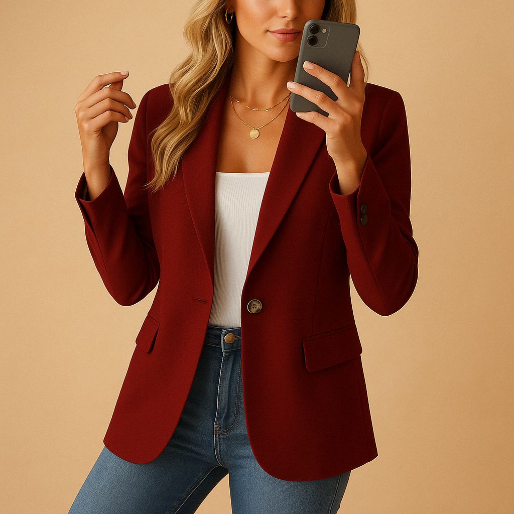 Natalie Women's Tailored Blazer – Stretch Smart Casual Office Jacket