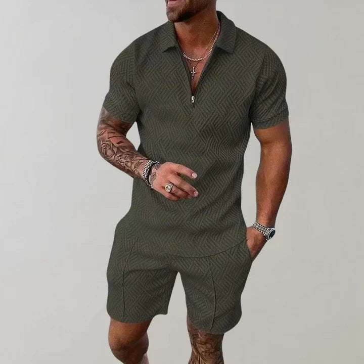 James Men's Summer Set – Cotton Linen Shirt & Shorts Casual Holiday Outfit