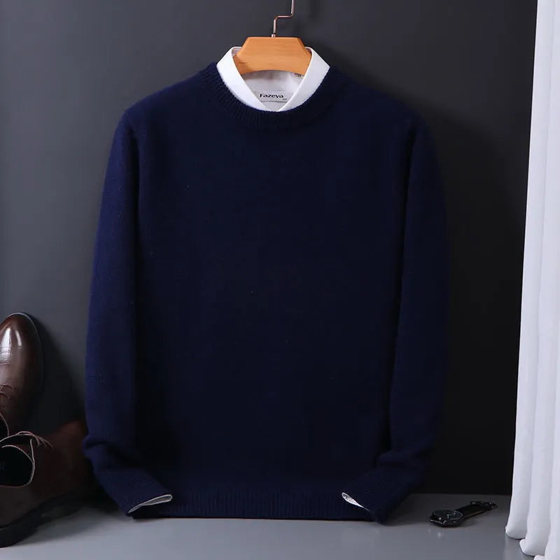 Arthur Men's Cashmere Jumper – Crew Neck Regular Fit Luxury Knit Sweater
