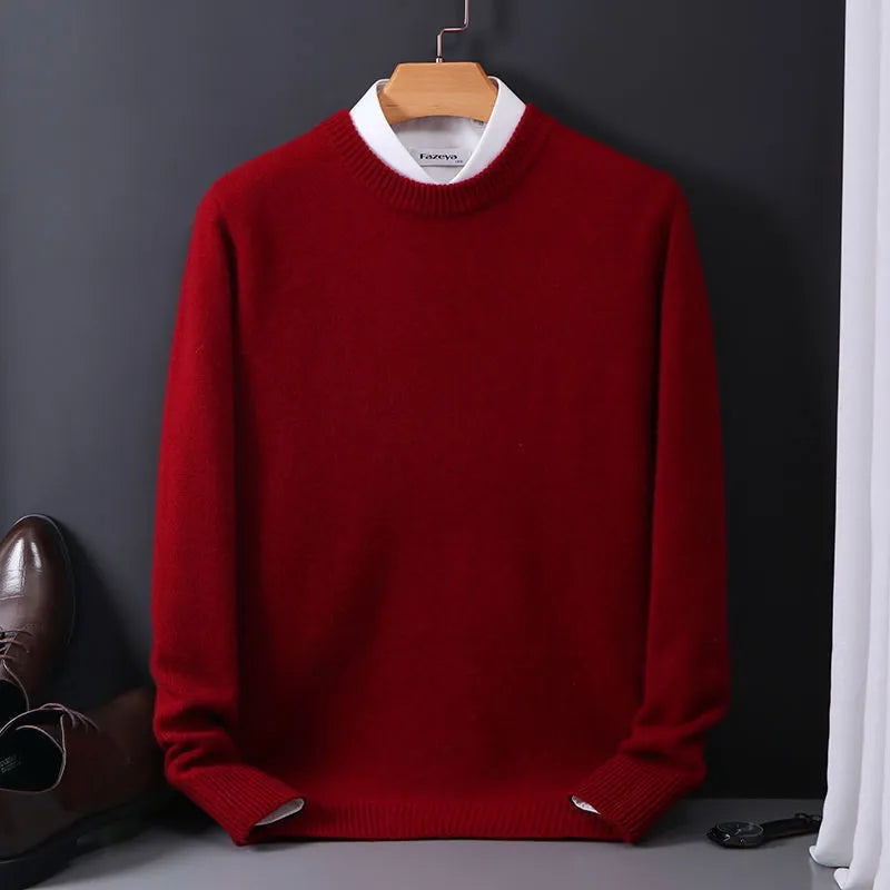 Arthur Men's Cashmere Jumper – Crew Neck Regular Fit Luxury Knit Sweater