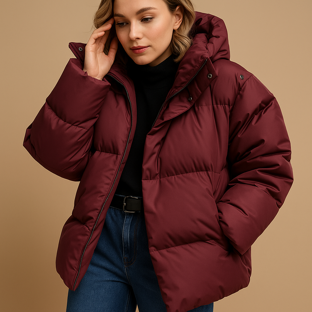 Marisol Women's Oversized Quilted Jacket – Water-Repellent Hooded Winter Coat