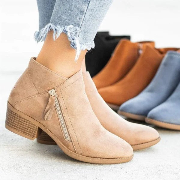 Caroline Women's Leather Ankle Boots – Arch Support Comfort Walking Boots