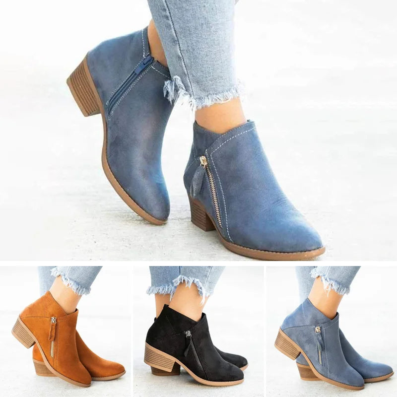 Caroline Women's Leather Ankle Boots – Arch Support Comfort Walking Boots