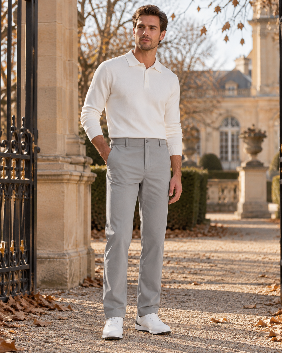 Cedric Men's Stretch Golf Pants – Quick-Dry Straight-Leg Work & Dress Trousers