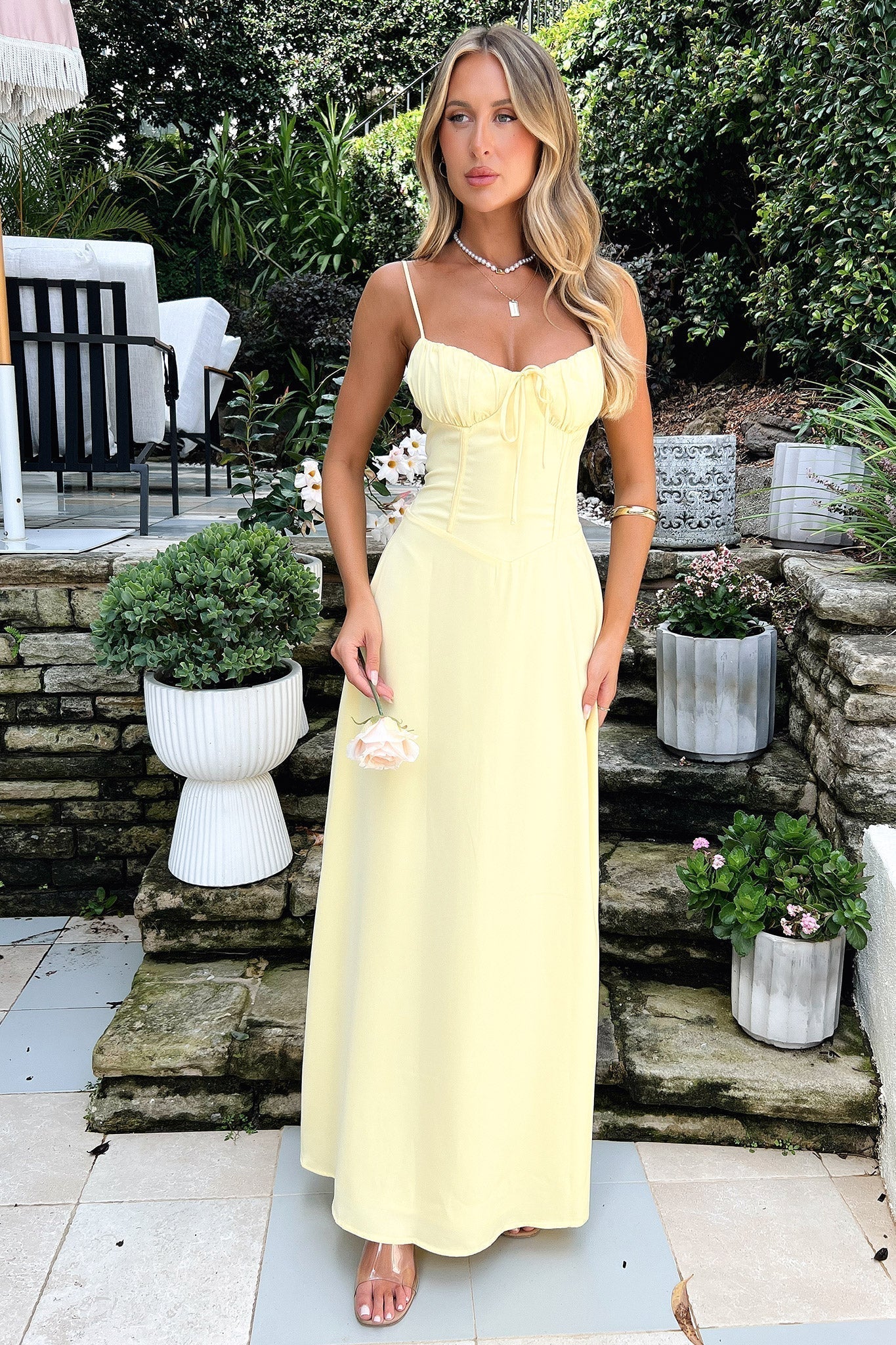 Beatrice Women's Lace Maxi Dress – Backless A-Line Elegant Occasion Dress