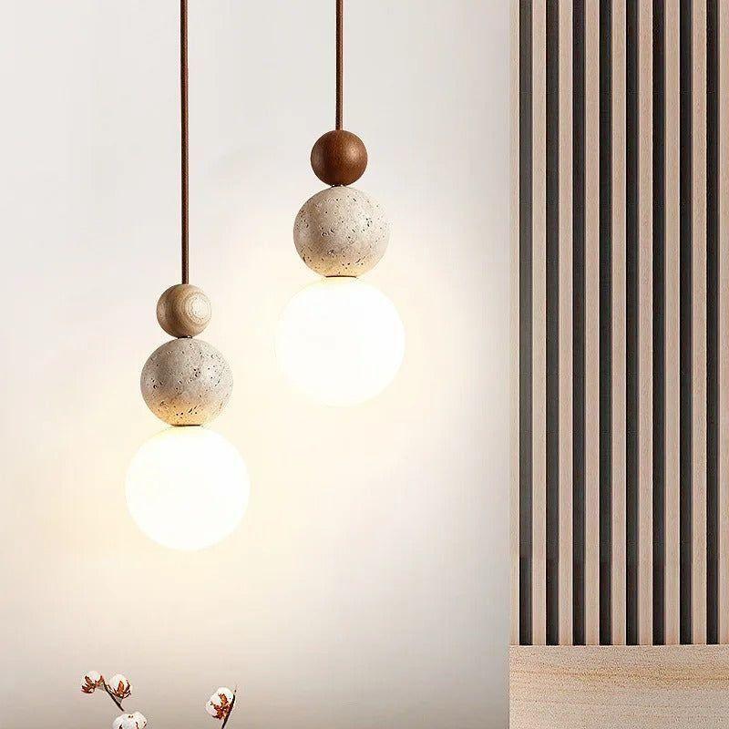 Dalla – Wabi-Sabi Style Travertine Pendant Light (LED)