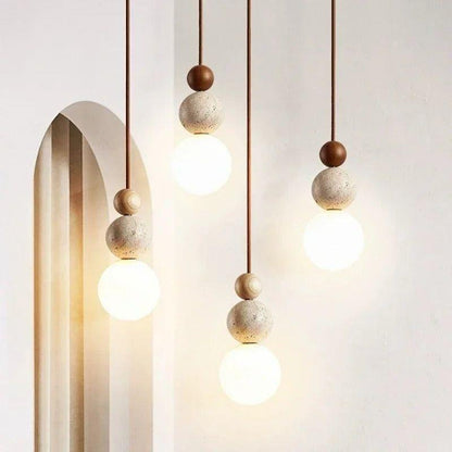 Dalla – Wabi-Sabi Style Travertine Pendant Light (LED)