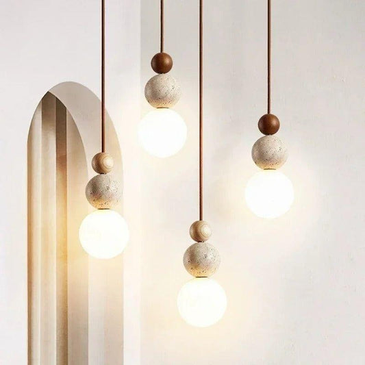 Dalla – Wabi-Sabi Style Travertine Pendant Light (LED)