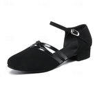 Evangeline Women's Dance Shoes – Latin Ballroom Suede Sole Heeled Sandals