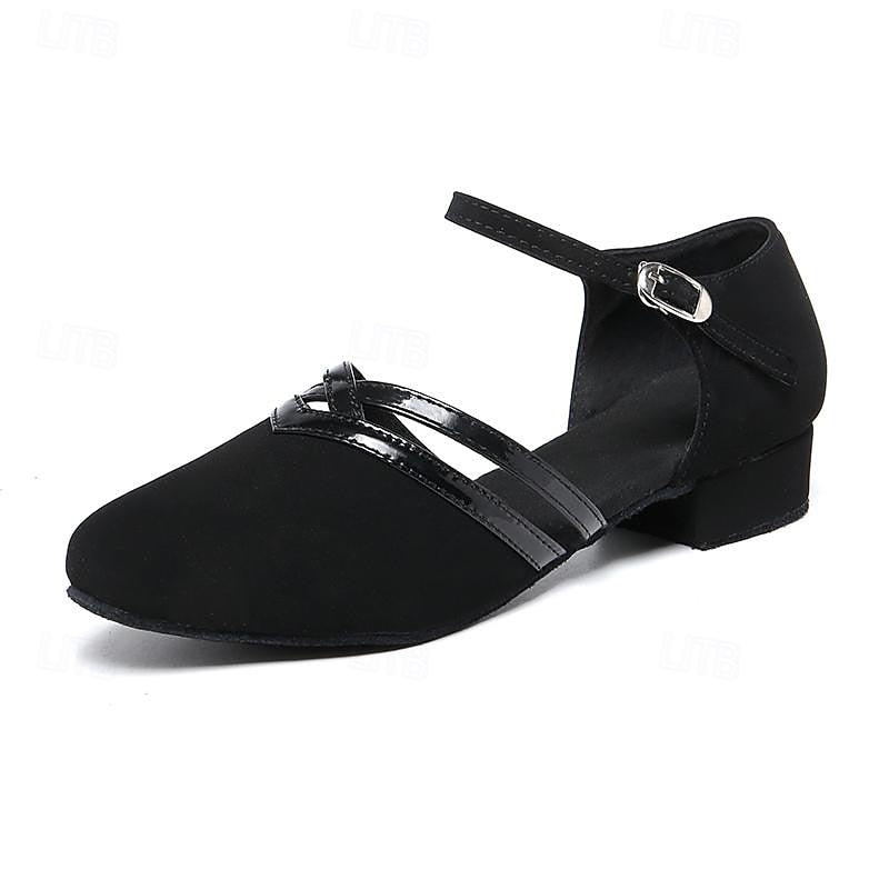 Evangeline Women's Dance Shoes – Latin Ballroom Suede Sole Heeled Sandals
