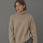 Anastasia Women's Cashmere Roll Neck Jumper – 100% Cashmere Oversized Knit Sweater