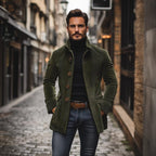 Harrison Men's Corduroy Coat – Slim Fit Stand Collar Smart Casual Jacket