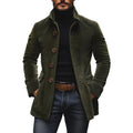 Harrison Men's Corduroy Coat – Slim Fit Stand Collar Smart Casual Jacket