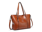Eleanor Women's Leather Tote Bag – Large Work Handbag for Laptop & Everyday Essentials