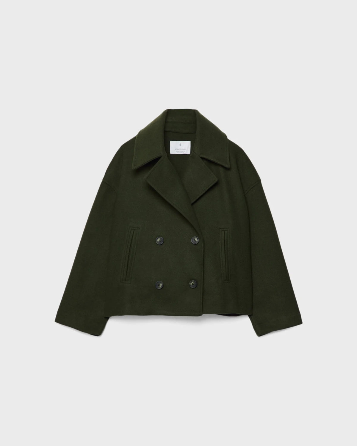 Maudy Women's Cropped Wool-Blend Jacket – Double-Breasted Fit & Wide Lapels