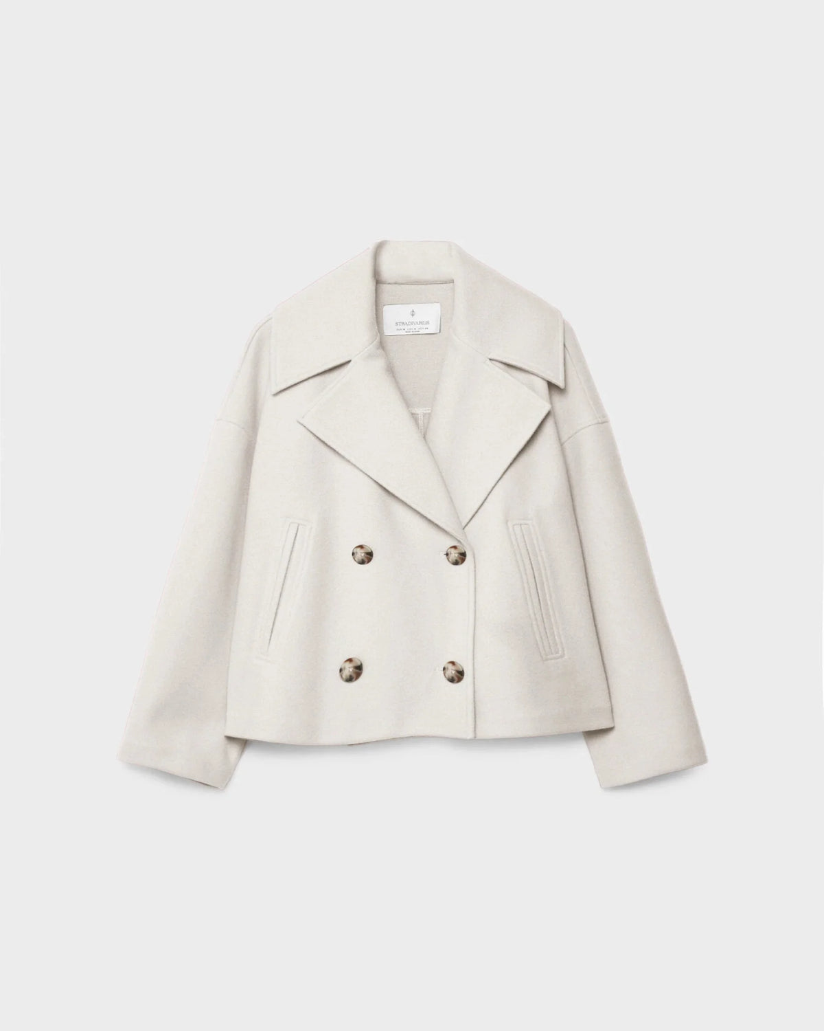 Maudy Women's Cropped Wool-Blend Jacket – Double-Breasted Fit & Wide Lapels