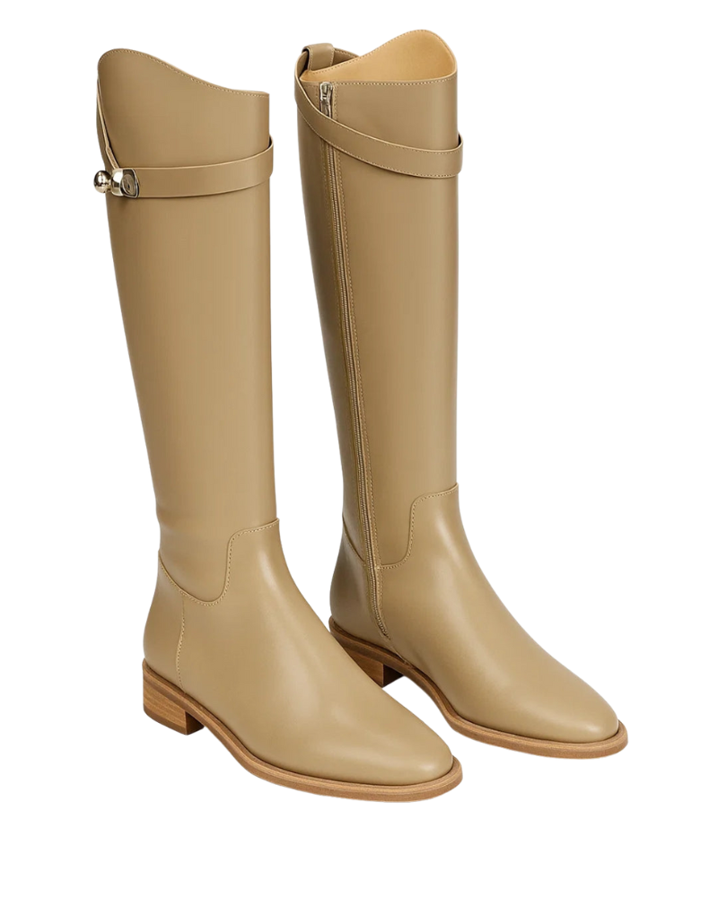 Imogen Women's Knee High Boots – Low Heel Side Zip Smart Casual Winter Boots